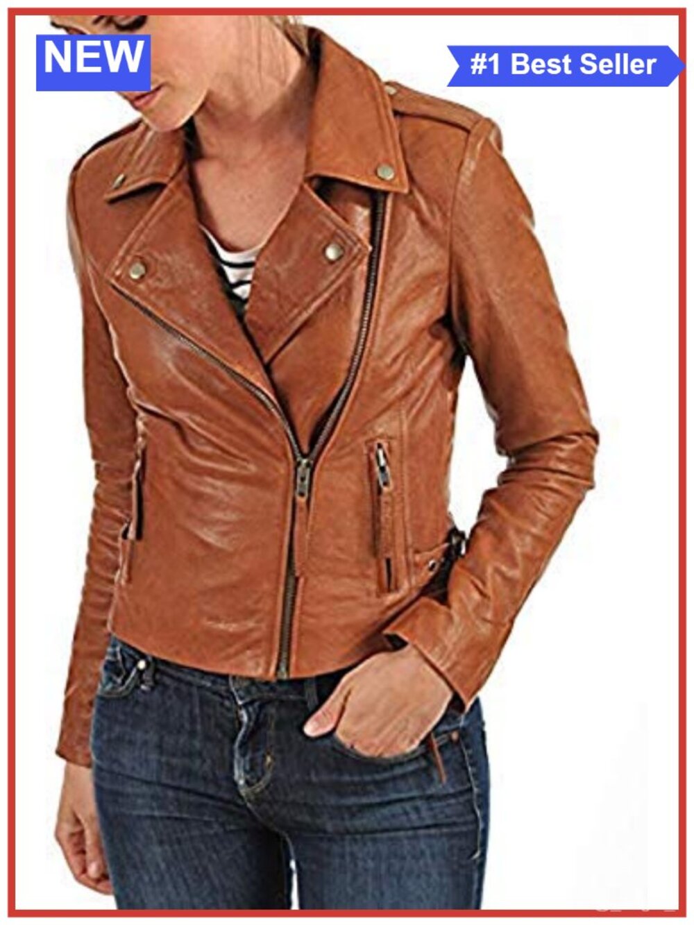 Lambskin Leather Moto Biker Jacket Slim Fit Winter Wear Handmade